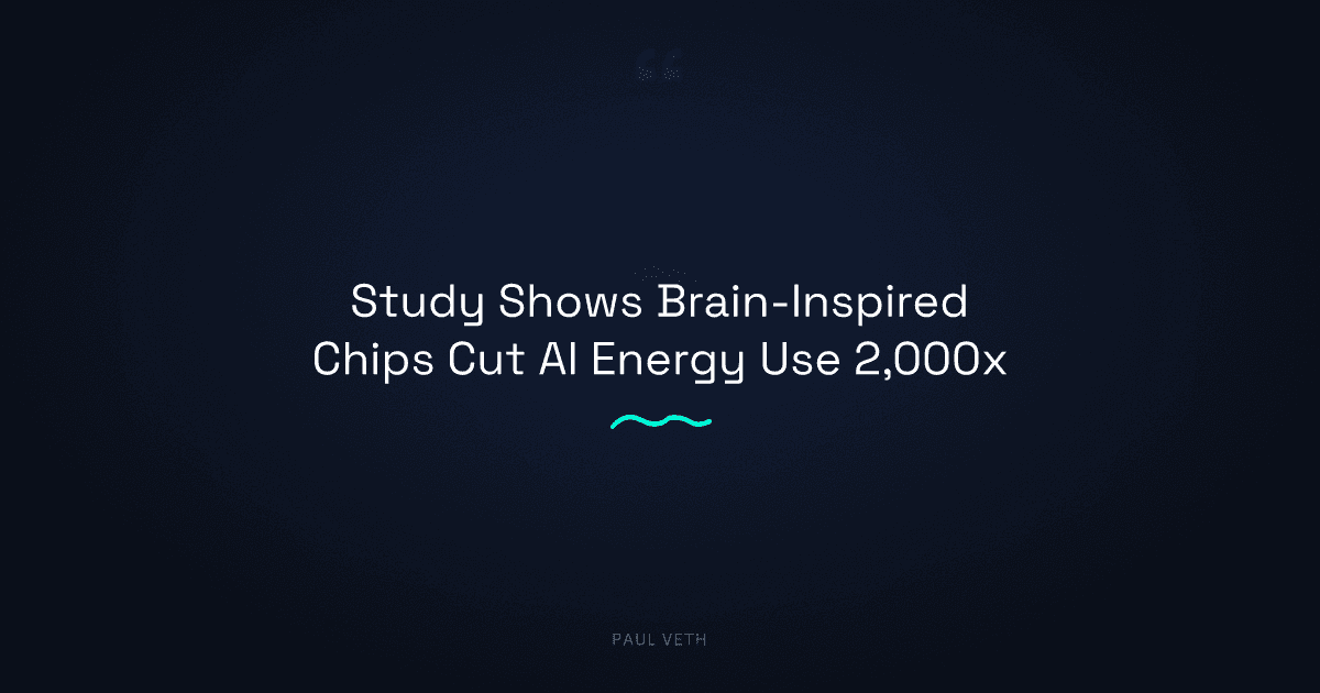 Study Shows Brain-Inspired Chips Cut AI Energy Use 2,000x