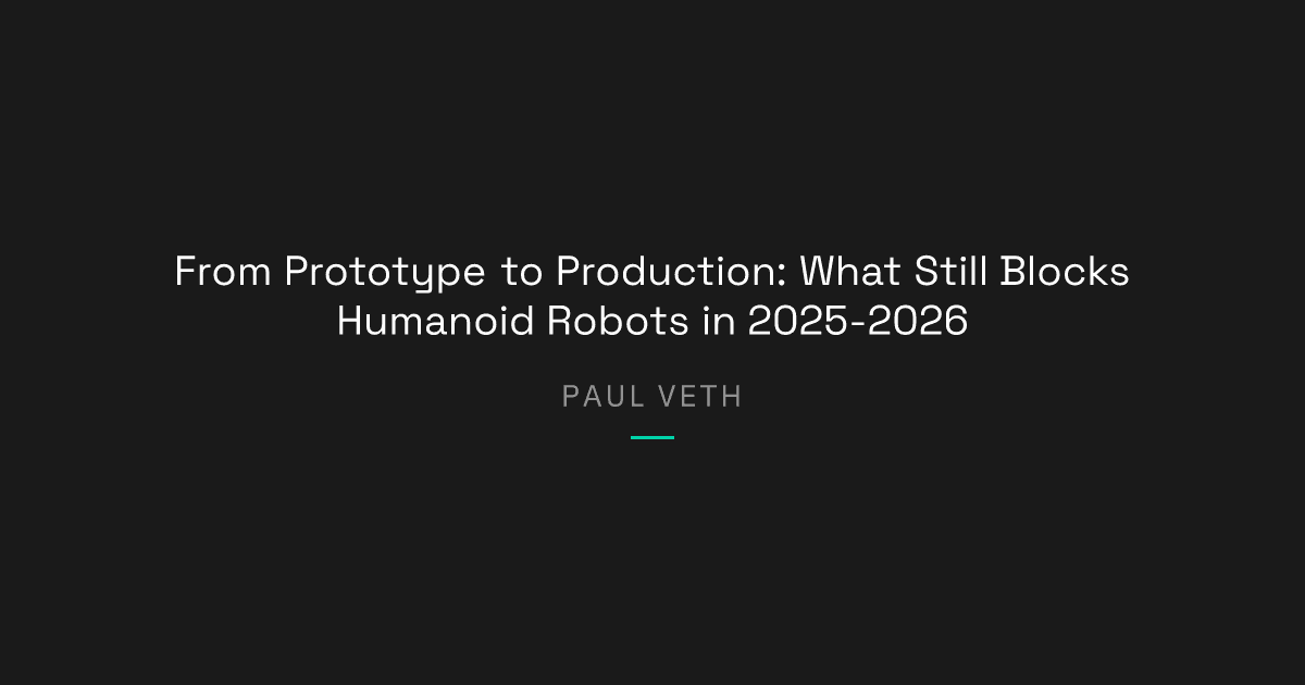 From Prototype to Production: What Still Blocks Humanoid Robots?